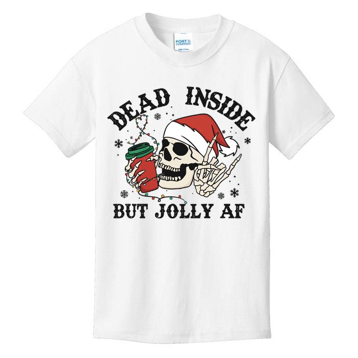 Dead Inside But Christmas Skeleton Kids T-Shirt