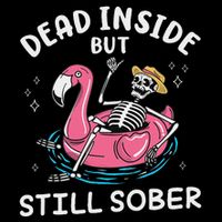 Dead Inside But Still Sober Recovery Funny 12 Steps Sober Aa Drawstring Bag