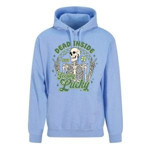 Dead Inside But Feeling Lucky Saint PatrickS Day Unisex Surf Hoodie