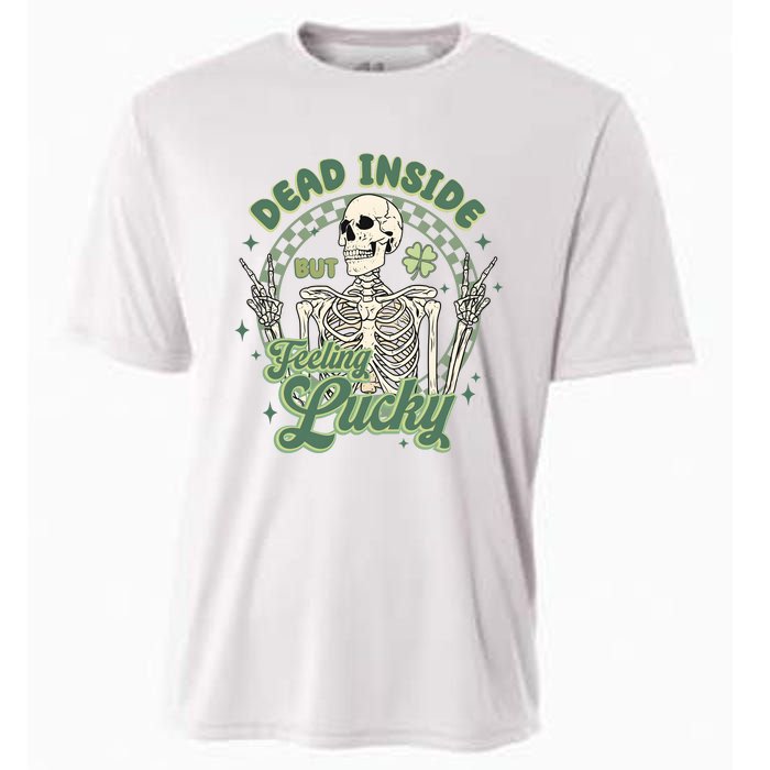 Dead Inside But Feeling Lucky Saint PatrickS Day Cooling Performance Crew T-Shirt