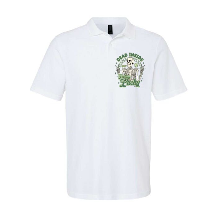 Dead Inside But Feeling Lucky Saint PatrickS Day Softstyle Adult Sport Polo