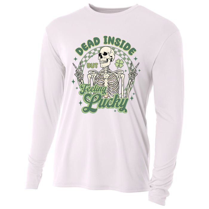 Dead Inside But Feeling Lucky Saint PatrickS Day Cooling Performance Long Sleeve Crew