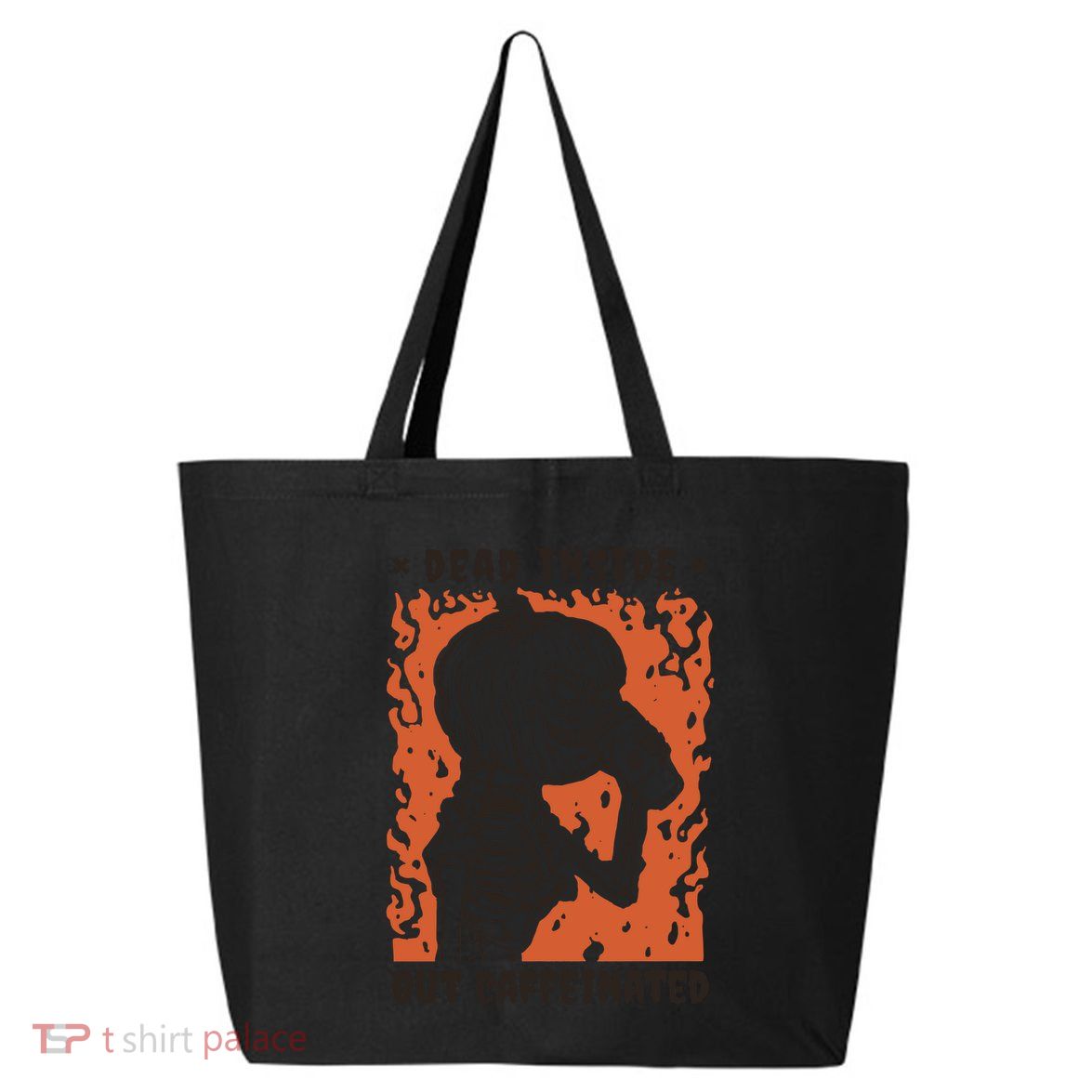 Dead Inside But Caffeinated Pumpkin Skeleton 25L Jumbo Tote