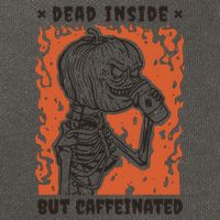 Dead Inside But Caffeinated Pumpkin Skeleton Cotton Canvas Backpack