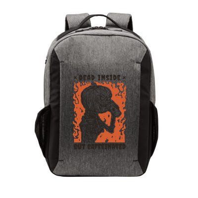 Dead Inside But Caffeinated Pumpkin Skeleton Vector Backpack