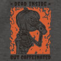 Dead Inside But Caffeinated Pumpkin Skeleton Vector Backpack