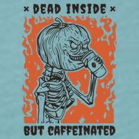 Dead Inside But Caffeinated Pumpkin Skeleton Sueded Cloud Jersey T-Shirt