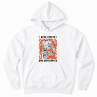 Dead Inside But Caffeinated Pumpkin Skeleton Hoodie