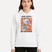 Dead Inside But Caffeinated Pumpkin Skeleton Hoodie