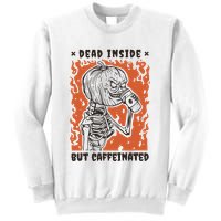 Dead Inside But Caffeinated Pumpkin Skeleton Sweatshirt