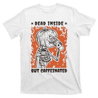 Dead Inside But Caffeinated Pumpkin Skeleton T-Shirt