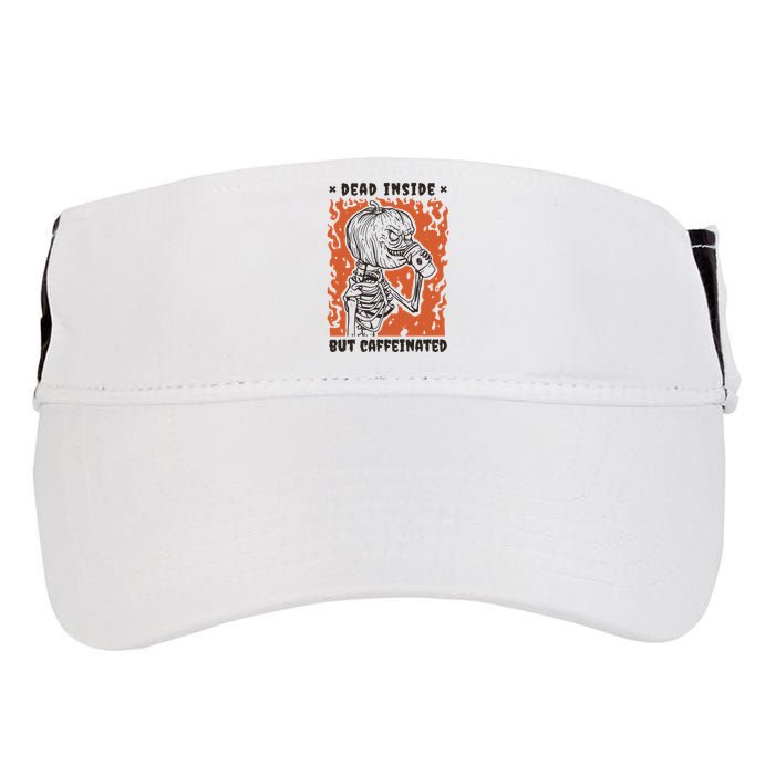 Dead Inside But Caffeinated Pumpkin Skeleton Adult Drive Performance Visor