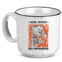 Dead Inside But Caffeinated Pumpkin Skeleton 15oz Campfire Ceramic Mug
