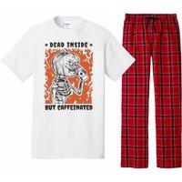 Dead Inside But Caffeinated Pumpkin Skeleton Pajama Set