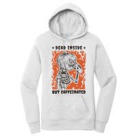 Dead Inside But Caffeinated Pumpkin Skeleton Women's Pullover Hoodie