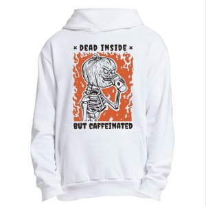 Dead Inside But Caffeinated Pumpkin Skeleton Urban Pullover Hoodie