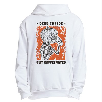 Dead Inside But Caffeinated Pumpkin Skeleton Urban Pullover Hoodie