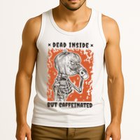 Dead Inside But Caffeinated Pumpkin Skeleton Tank Top
