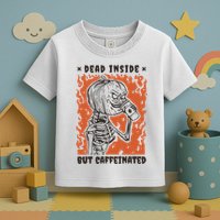 Dead Inside But Caffeinated Pumpkin Skeleton Toddler T-Shirt