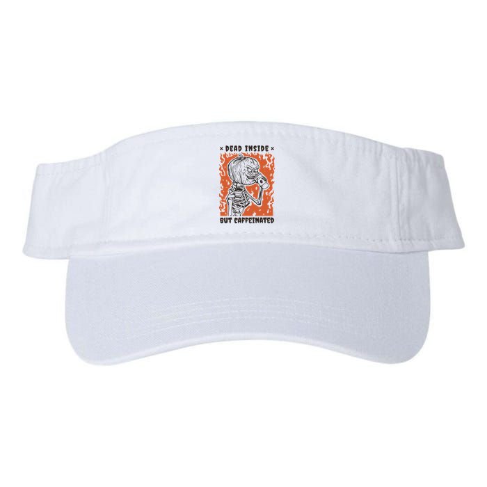Dead Inside But Caffeinated Pumpkin Skeleton Visor