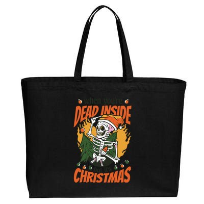 Dead Inside But ItS Christmas Skull Xmas Lover Gift Cotton Canvas Jumbo Tote