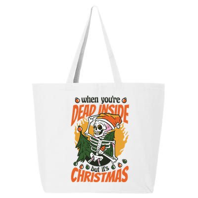 Dead Inside But ItS Christmas Skull Xmas Lover Gift 25L Jumbo Tote