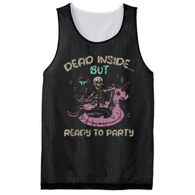 Dead Inside But Ready To Party Skeleton Chilling Mesh Reversible Basketball Jersey Tank