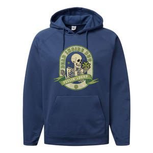 Dead Inside But Feelin Lucky Performance Fleece Hoodie