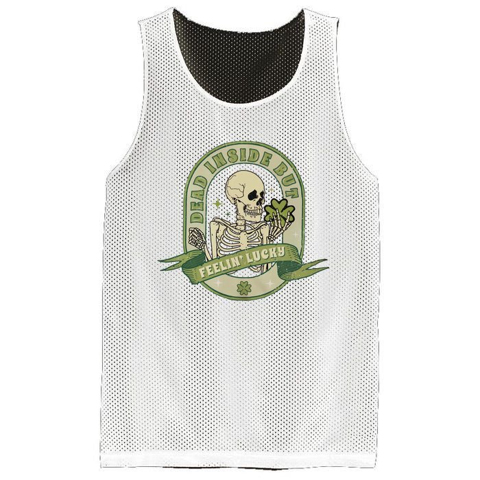 Dead Inside But Feelin Lucky Mesh Reversible Basketball Jersey Tank