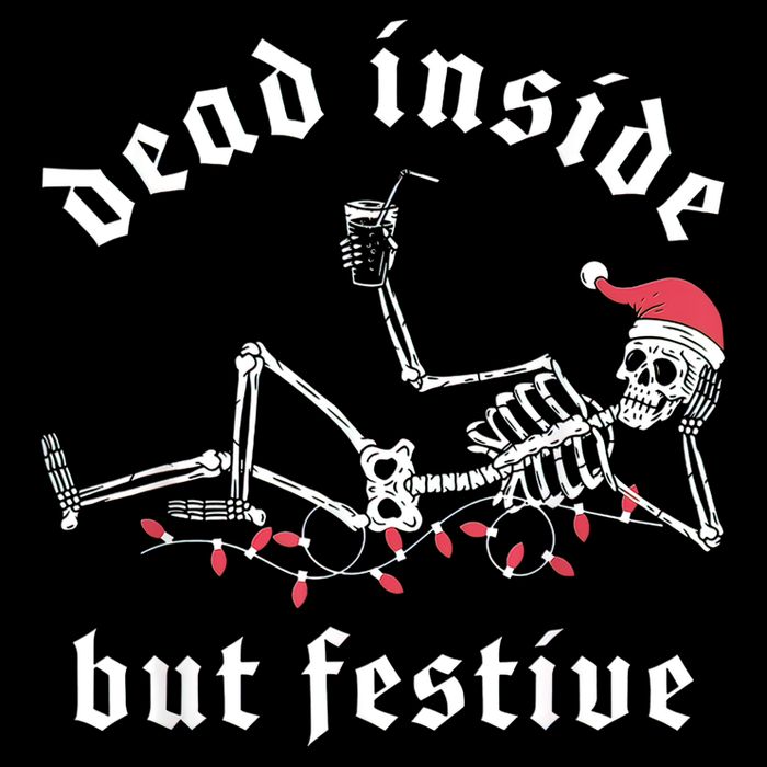 Dead Inside But Festive Christmas Skeleton Drinking Love Youth Performance Sprint T-Shirt