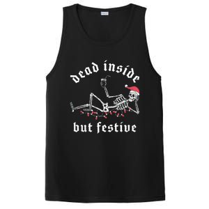 Dead Inside But Festive Christmas Skeleton Drinking Love PosiCharge Competitor Tank