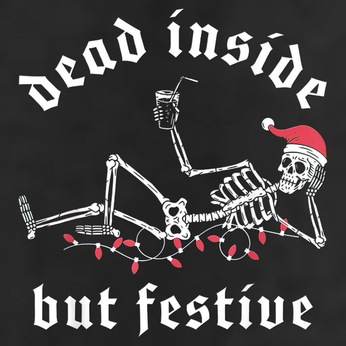 Dead Inside But Festive Christmas Skeleton Drinking Love Golf Towel
