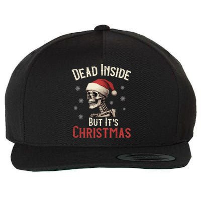 Dead Inside But ItS Christmas: Skeleton In Red Santa Hat Meaningful Gift Wool Snapback Cap