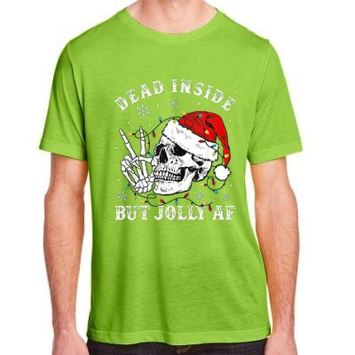 Dead Inside But Jolly AF Skeleton Santa Christmas Pajamas Adult ChromaSoft Performance T-Shirt