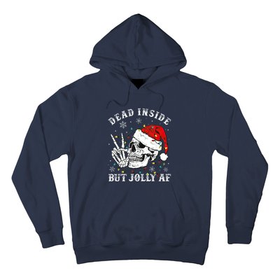 Dead Inside But Jolly AF Skeleton Santa Christmas Pajamas Hoodie