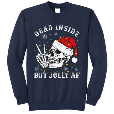 Dead Inside But Jolly AF Skeleton Santa Christmas Pajamas Sweatshirt