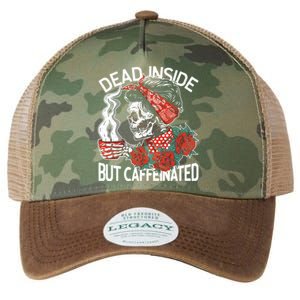 Dead Inside But Caffeinated Skeleton Coffee Legacy Tie Dye Trucker Hat