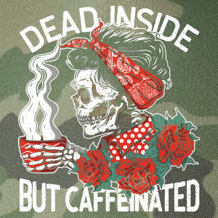 Dead Inside But Caffeinated Skeleton Coffee Legacy Tie Dye Trucker Hat