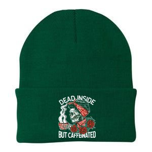 Dead Inside But Caffeinated Skeleton Coffee Knit Cap Winter Beanie