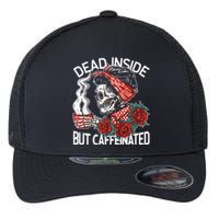 Dead Inside But Caffeinated Skeleton Coffee Flexfit Unipanel Trucker Cap