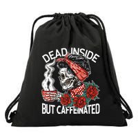 Dead Inside But Caffeinated Skeleton Coffee Drawstring Bag