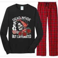 Dead Inside But Caffeinated Skeleton Coffee Long Sleeve Pajama Set