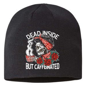 Dead Inside But Caffeinated Skeleton Coffee Sustainable Beanie