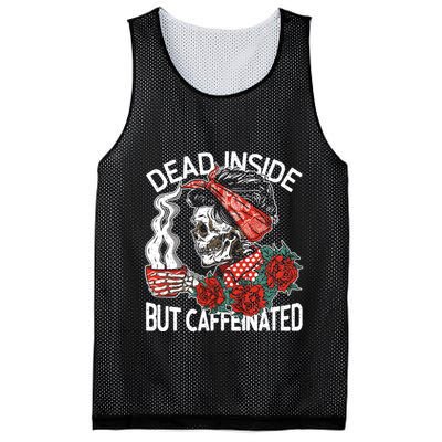 Dead Inside But Caffeinated Skeleton Coffee Mesh Reversible Basketball Jersey Tank
