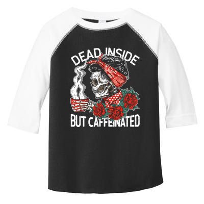 Dead Inside But Caffeinated Skeleton Coffee Toddler Fine Jersey T-Shirt