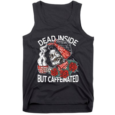 Dead Inside But Caffeinated Skeleton Coffee Tank Top