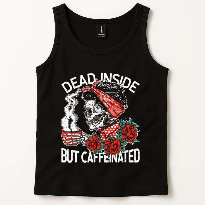 Dead Inside But Caffeinated Skeleton Coffee Tank Top