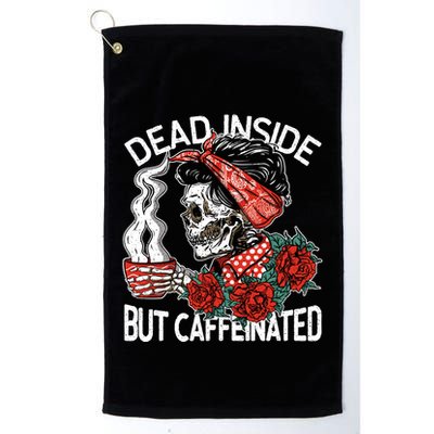 Dead Inside But Caffeinated Skeleton Coffee Golf Towel