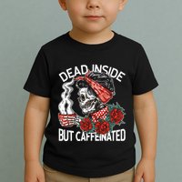 Dead Inside But Caffeinated Skeleton Coffee Toddler T-Shirt