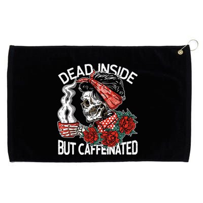 Dead Inside But Caffeinated Skeleton Coffee Grommeted Golf Towel